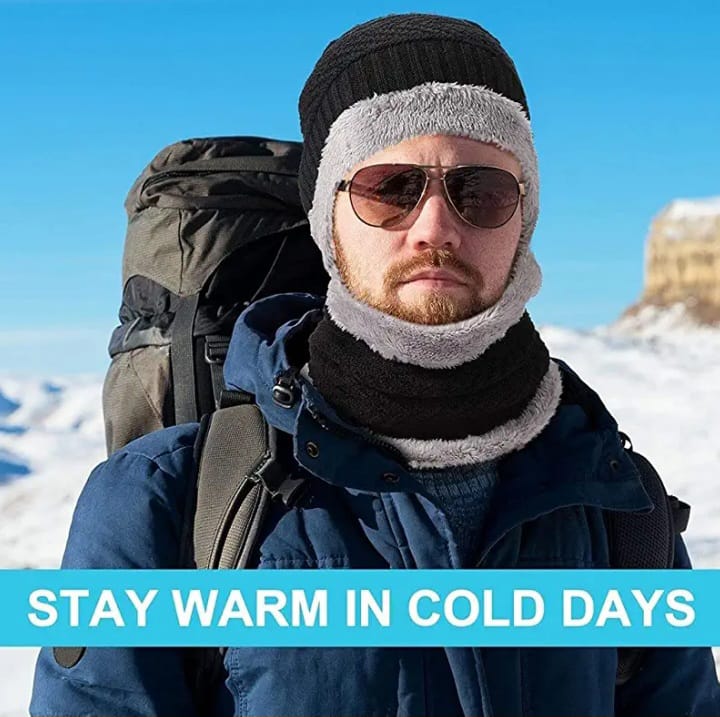 Unisex Woolen Cap Set