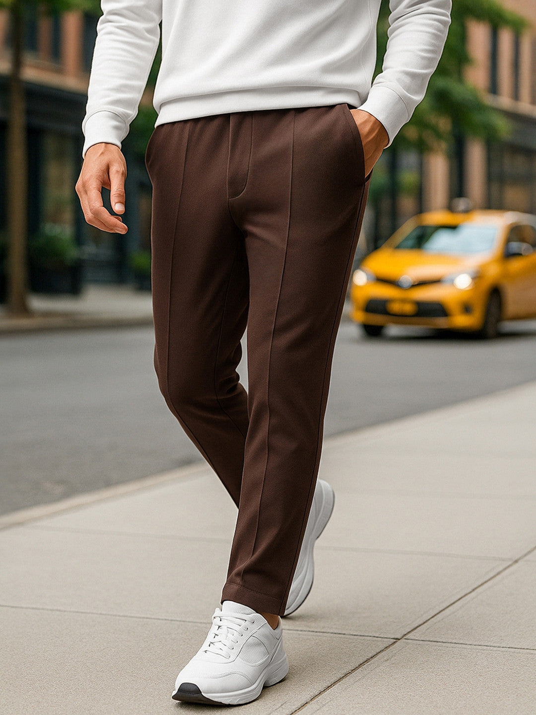 Men Brown Warm Track Pants