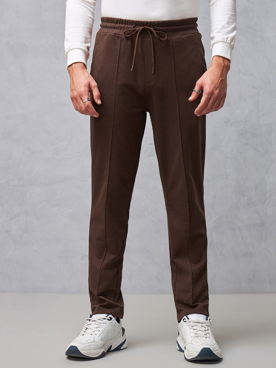 Men Brown Warm Track Pants